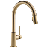 Delta Trinsic Champagne Bronze 1-Handle Deck-Mount Pull-Down Kitchen Faucet