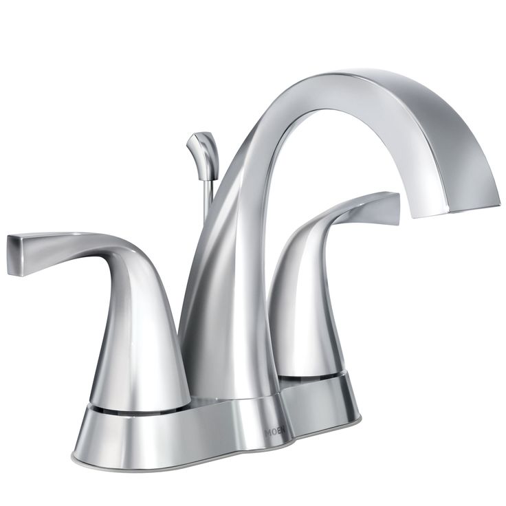 Moen Oxby Spot Resist Brushed Nickel 2-handle 4-in Centerset WaterSense Bathroom Sink Faucet with Drain