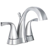 Moen Oxby Spot Resist Brushed Nickel 2-handle 4-in Centerset WaterSense Bathroom Sink Faucet with Drain