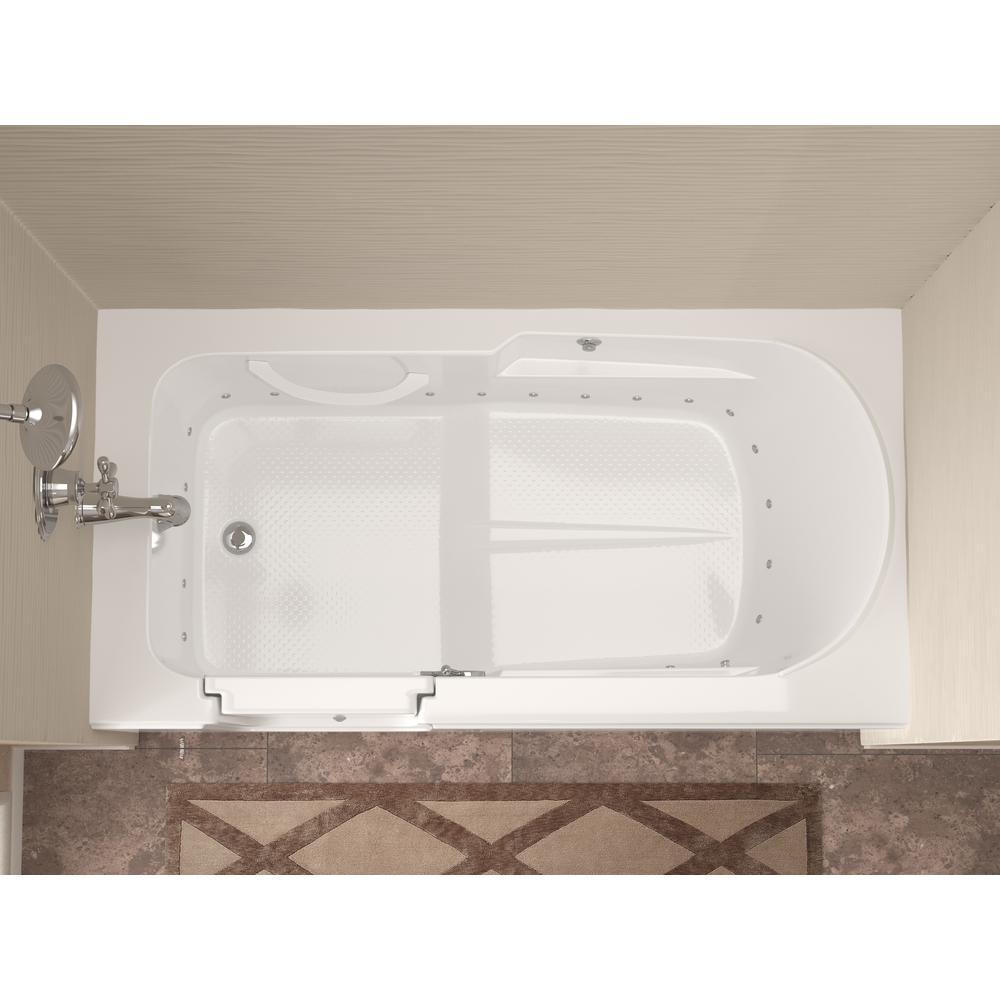 HD Series 30 in. x 60 in. Left Drain Step-In Walk-In Air Tub in White - Super Arbor