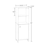 Medford Collection 15.75 in.  W x 11.75 in.  D x 46 in.  H Tall Floor Cabinet in White - Super Arbor