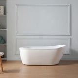 Cantora 60 in. Acrylic Flatbottom Non-Whirlpool Bathtub in White and Faucet Combo in Chrome - Super Arbor