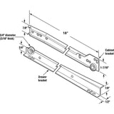 17-3/4 in. White Painted Steel Bottom-Mount Self-Closing Drawer Slides (1-pair)