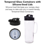 Glass 42 oz. 4-Speed Chrome Personal Blender with Vacuum