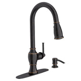 Marchand Single Handle Pull-Down Sprayer Kitchen Faucet in Legacy Bronze - Super Arbor