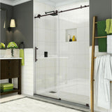 Coraline 56 in. to 60 in. x 76 in. Frameless Sliding Shower Door in Matte Black - Super Arbor
