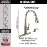 Delta Dunsley 1-Handle Deck Mount Pull-Down Handle/Lever Residential Kitchen Faucet (Deck Plate Included)