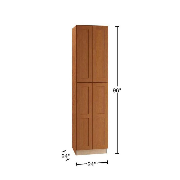Home Decorators Collection Newport 24 in. W x 24 in. D x 96 in. H Assembled Plywood Pantry Kitchen Cabinet in Cinnamon with Soft Close