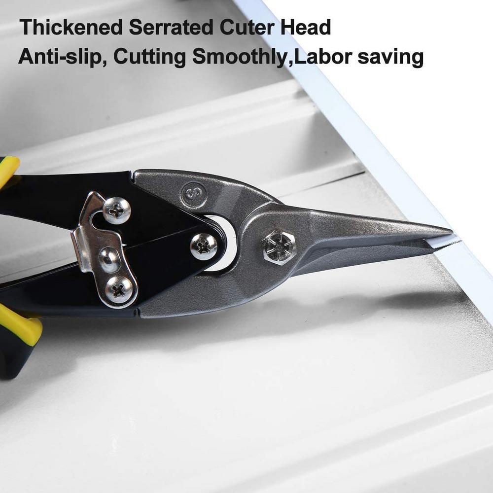 Straight-Cut Left-Cut and Right-Cut Aviation Tin Snip Set (3-Pieces) - Super Arbor