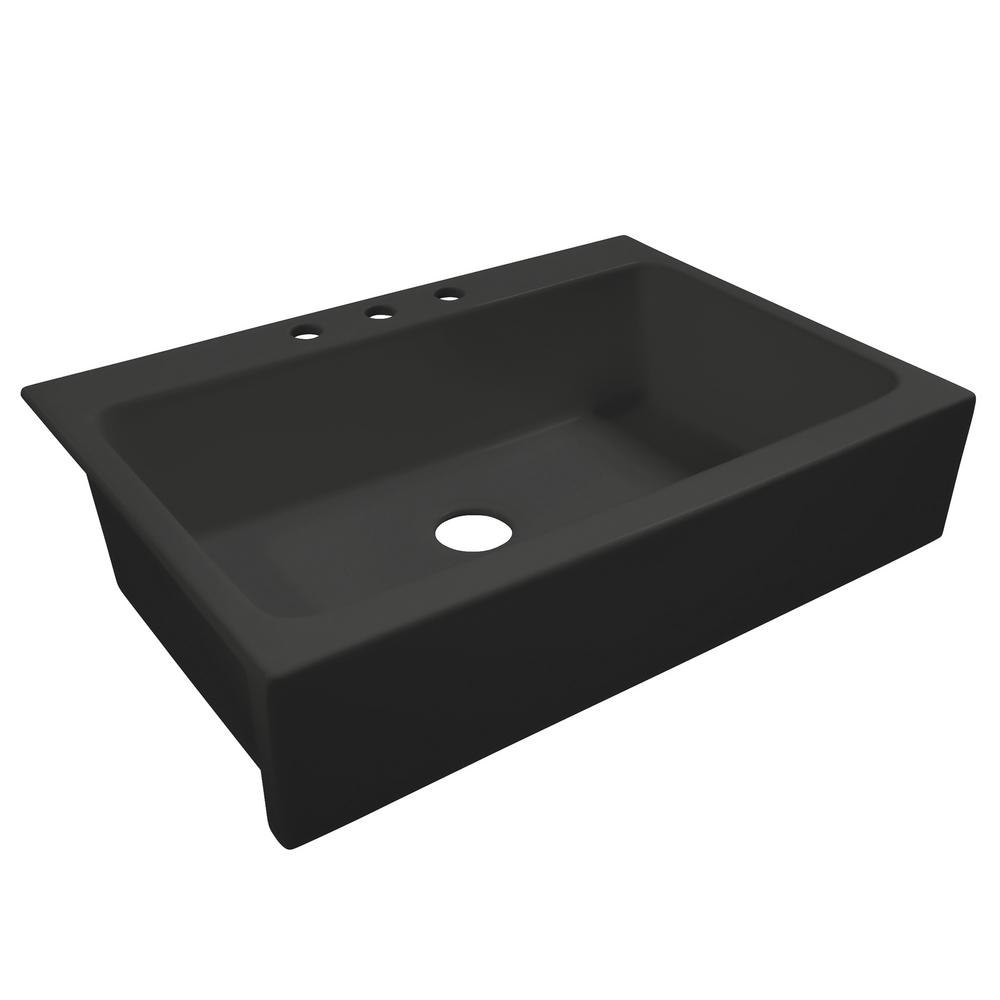 Josephine Quick-Fit Drop-in Farmhouse Fireclay 33.85 in. 3-Hole Single Bowl Kitchen Sink in Crisp White - Super Arbor
