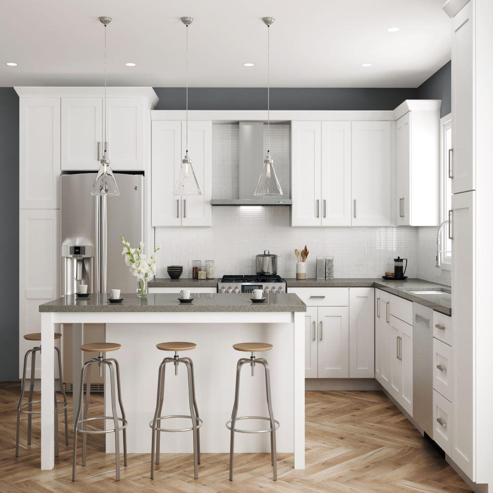 Shaker Ready To Assemble 24 in. W x 36 in. H x 24 in. D Plywood Corner Wall Kitchen Cabinet in Denver White