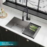 Kraus Bolden Matte Black 1-Handle Deck-Mount Pull-Down Handle Kitchen Faucet