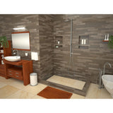 WonderFall Trench 36 in. x 48 in. Double Threshold Shower Base with Left Drain and Tileable Trench Grate - Super Arbor
