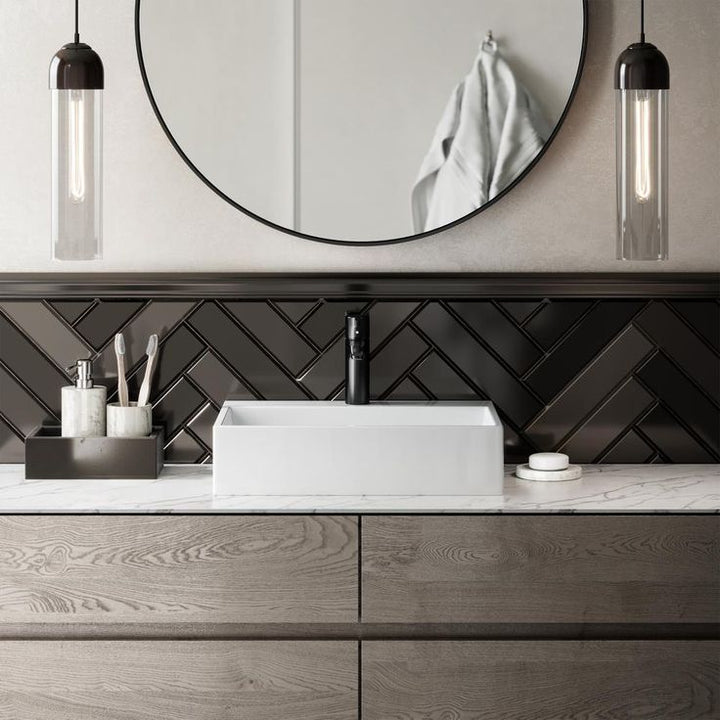 Swiss Madison Claire Vessel Sink in Glossy White