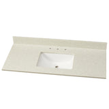 25 in. W Engineered Stone Single Sink Vanity Top in Sparkling White with White Sink - Super Arbor