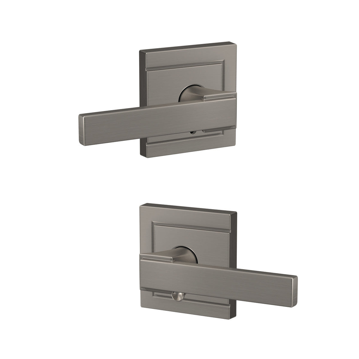 Schlage Custom Northbrook Lever with Upland Trim, Matte Black – Combined Interior (Hall/Closet & Bed/Bath)