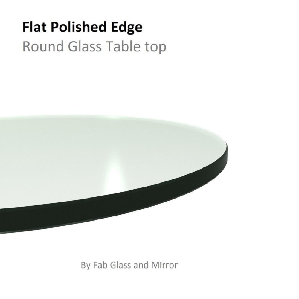 32 in. Clear Round Glass Table Top, 1/4 in. Thickness Tempered Flat Edge Polished - Super Arbor