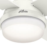Hunter Dempsey 60-in Fresh White LED Indoor Ceiling Fan with Remote (4-Blade)