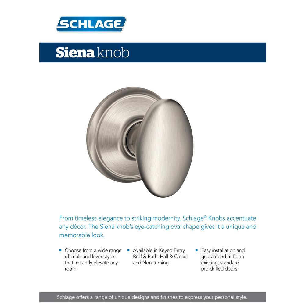 Siena Satin Nickel Dummy Door Knob - Super Arbor