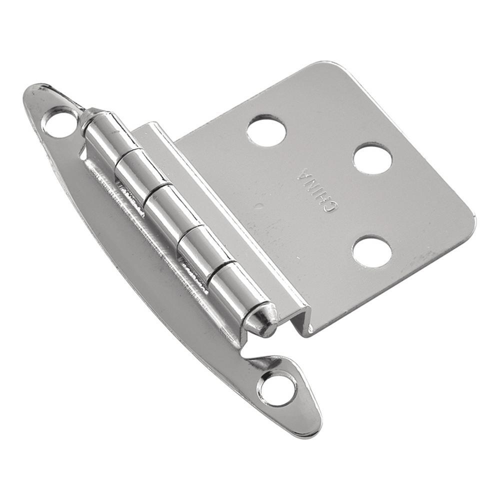 3/8 in. Chrome Inset Surface Face Frame Free Swinging Hinge (2-Pack) - Super Arbor