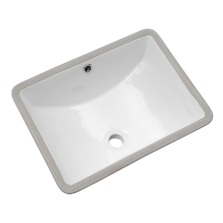LORDEAR 18.25 in. Undermount Vessel Sink Modern in Pure White Rectangle Porcelain Ceramic Lavatory Vanity Bathroom Sink