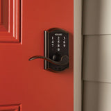 Camelot Aged Bronze Electronic Door Lock with Accent Door Lever - Super Arbor