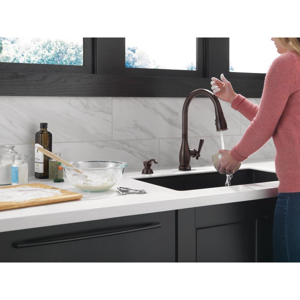 Charmaine Single-Handle Pull-Down Sprayer Kitchen Faucet with Touch2O and ShieldSpray Technologies in Venetian Bronze - Super Arbor