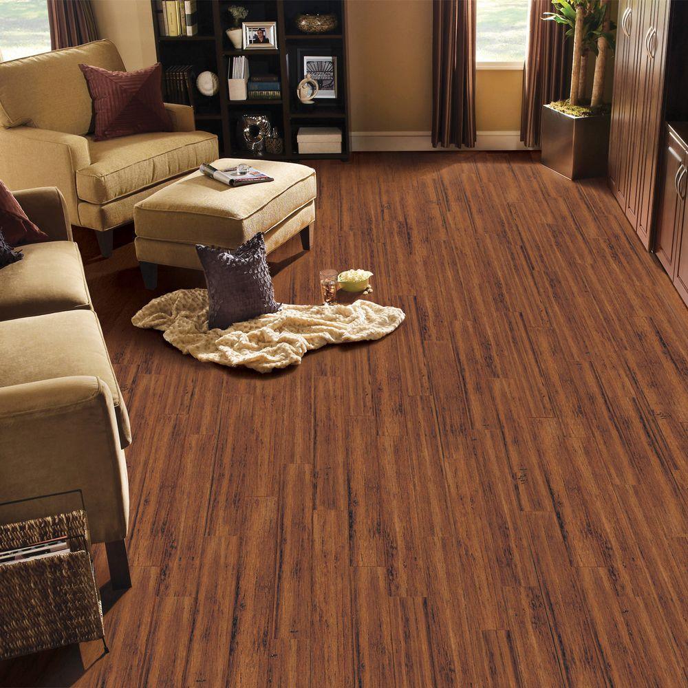 Home Legend Hand Scraped Strand Woven Spice 1/2 in. T x 5-1/8 in. W x 72-7/8 in. L Solid Bamboo Flooring (25.93 sq. ft. / case) - Super Arbor