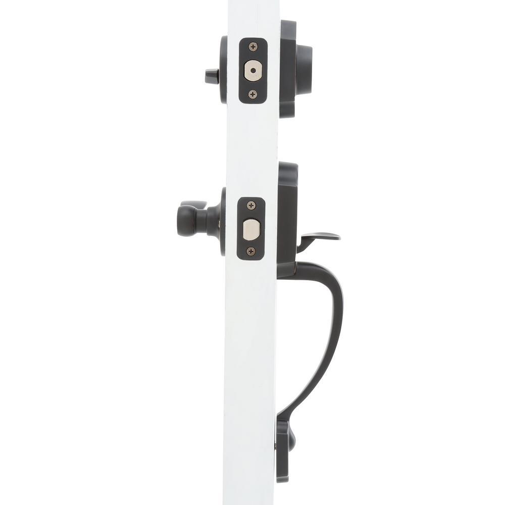 Sussex Oil-Rubbed Bronze Door Handleset with Springdale Lever Interior and Single Cylinder Deadbolt - Super Arbor