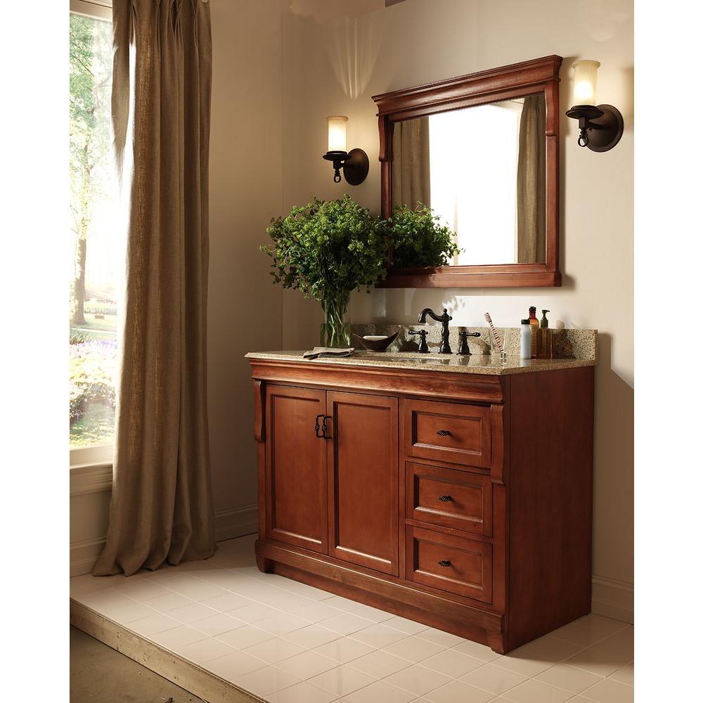 Naples 36 in. W Bath Vanity Cabinet Only in Warm Cinnamon with Right Hand Drawers - Super Arbor
