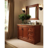 Naples 36 in. W Bath Vanity Cabinet Only in Warm Cinnamon with Right Hand Drawers - Super Arbor