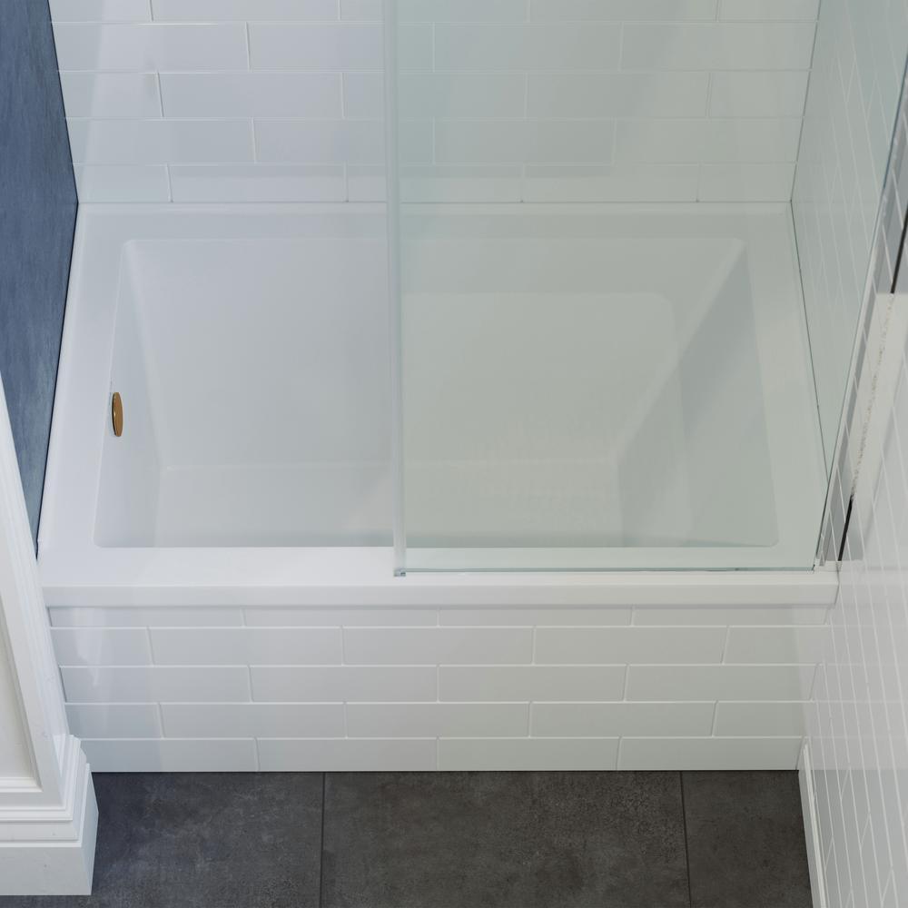 Voltaire 48 in. x 32 in. Acrylic Rectangular Drop-in Left-Hand Drain Bathtub in Glossy White - Super Arbor
