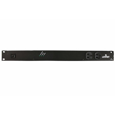 12 Outlet (NEMA 5-15R) Horizontal Rack Mount Surge Protective Power Distribution Unit with NEMA 5-15P Plug, Black - Super Arbor