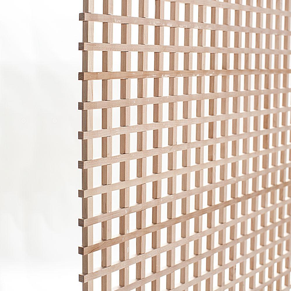 24 in. x 35-3/4 in. x 3/8 in. Unfinished Square Solid North American Hard Maple Lattice Panel Insert - Super Arbor