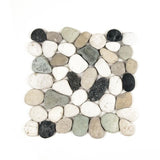 Cruz Bay Classic Pebble Tile River Grey 11-1/2 in. x 11-1/2 in. x 12.7 mm Mesh-Mounted Mosaic Tile (10.12 sq. ft. / case)