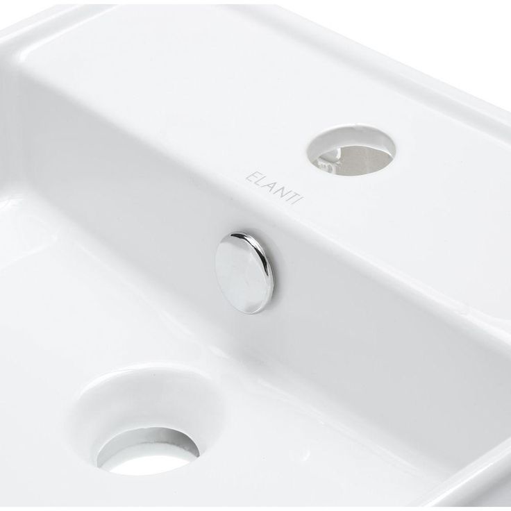 Elanti Wall-Mounted Square Bathroom Sink in White