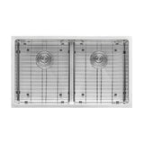 32 in. Low-Divide Double Bowl 50/50 Undermount 16-Gauge Stainless Steel Kitchen Sink - Super Arbor