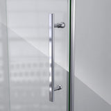 Prism Plus 40 in. x 40 in. x 74.75 in. Semi-Frameless Neo-Angle Hinged Shower Enclosure in Brushed Nickel with Base - Super Arbor