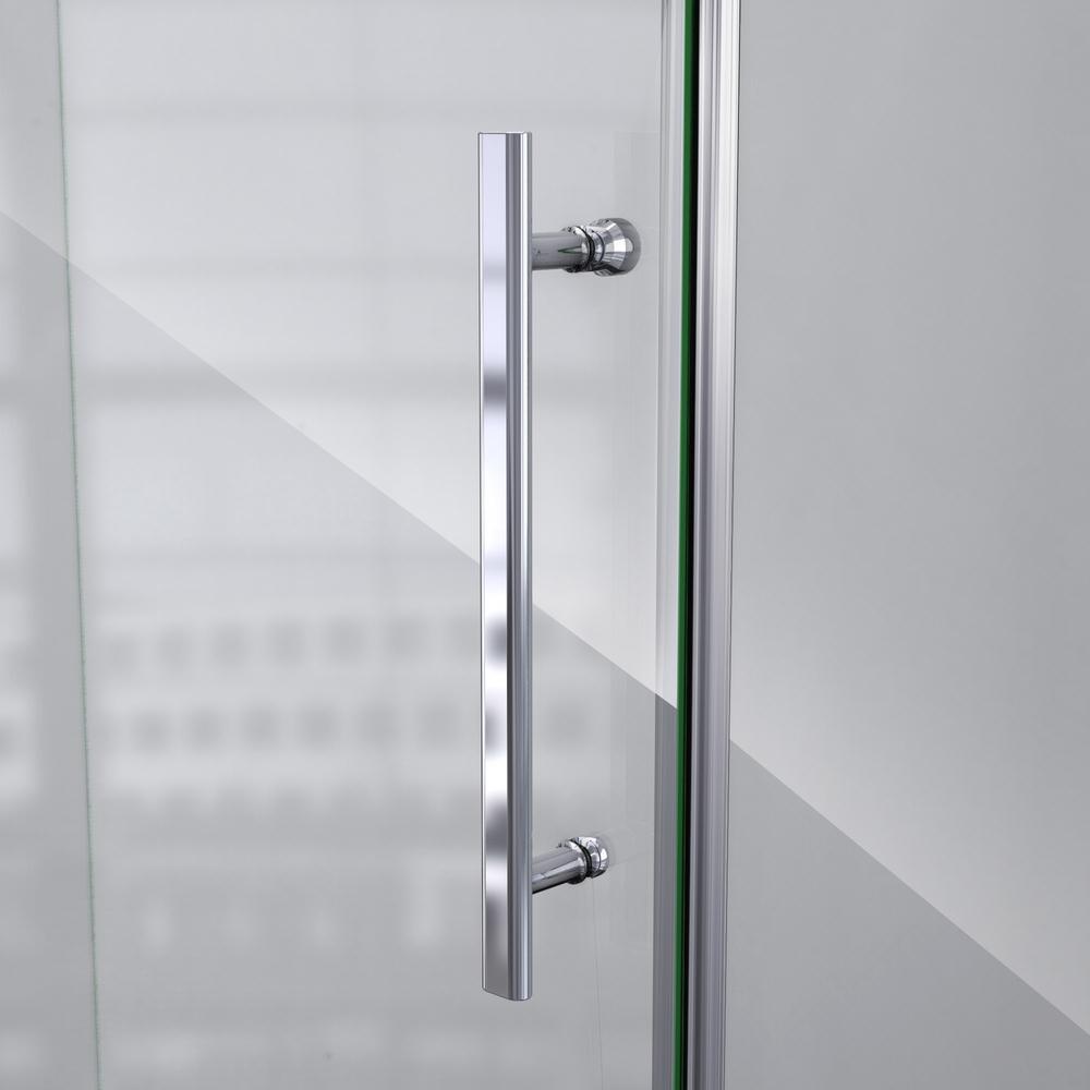 Prism Plus 36 in. D x 36 in. W x 72 in. H Semi-Frameless Neo-Angle Hinged Shower Enclosure in Brushed Nickel Hardware - Super Arbor