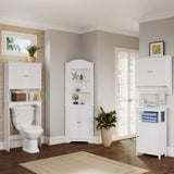 Ellsworth 18 in. W x 32-17/25 in. H x 11-4/5 in. D Bathroom Linen Storage Floor Cabinet in White - Super Arbor