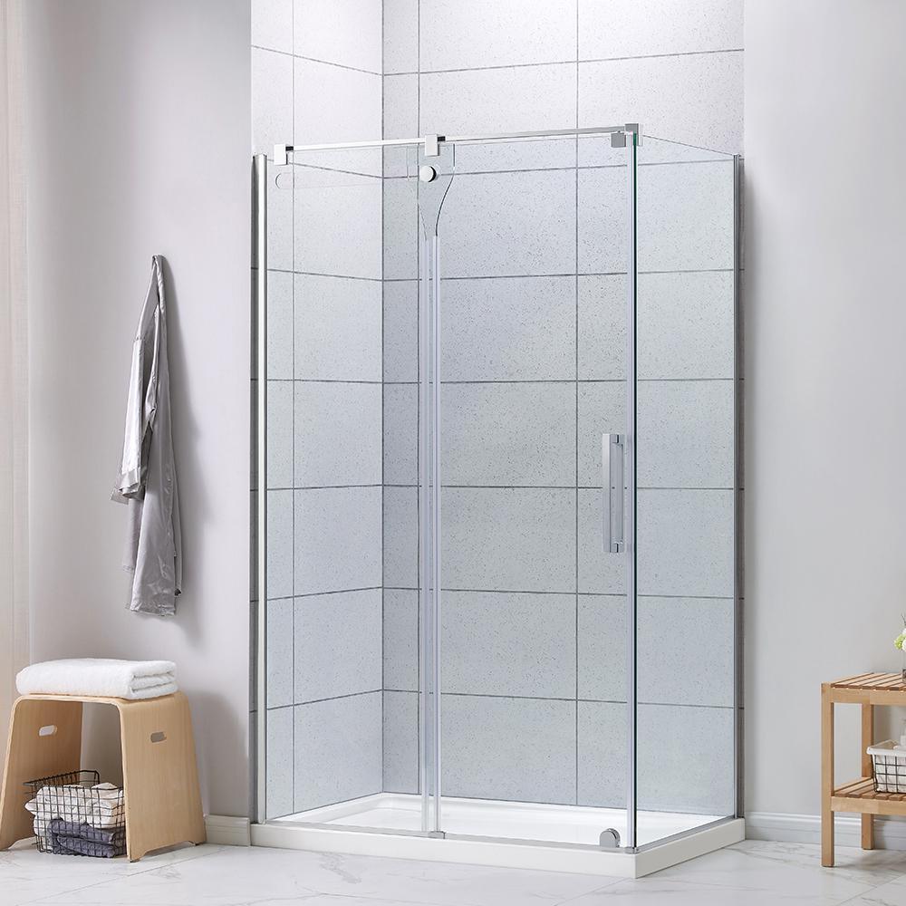 32 in. W x 48 in. L Alcove Shower Pan Base with Reversible Drain in White - Super Arbor