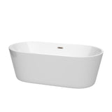 Carissa 5 ft. Acrylic Flatbottom Non-Whirlpool Bathtub in White with Brushed Nickel Trim - Super Arbor