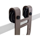 72 in. Antique Bronze Rustic Horseshoe Barn Style Sliding Door Track and Hardware Set - Super Arbor