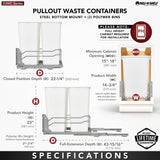 Rev-A-Shelf 50-Quart Plastic Soft Close Pull Out Trash Can