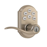 Z-Wave SmartCode Lifetime Satin Nickel Electronic Tustin Door Lever Featuring SmartKey Security - Super Arbor
