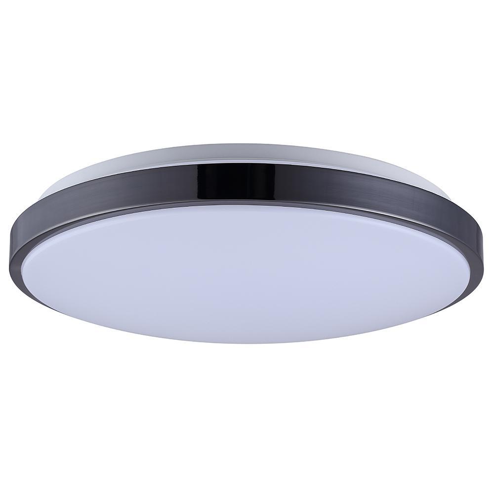 15 in. Black Nickel Integrated LED Trim Flush-Mount with Selectable White - Super Arbor