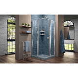 Cornerview 34-1/2 in. x 72 in. Framed Corner Sliding Shower Door Enclosure in Chrome without Handle - Super Arbor