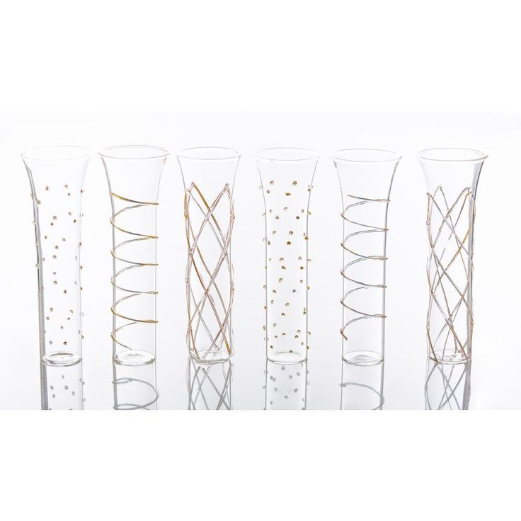 Razzle Dazzle Gold Champagne Glasses (Set of 6)