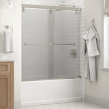 Lyndall 60 in. x 59-1/4 in. Frameless Mod Soft-Close Sliding Bathtub Door in Matte Black with 1/4 in. (6 mm) Clear Glass - Super Arbor