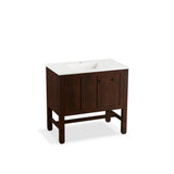 Ceramic/Impressions 37 in. Single Faucet Hole Vitreous China Vanity Top with Basin in White Impressions - Super Arbor